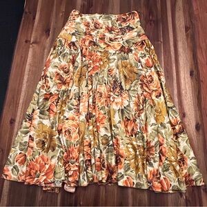 Vintage Italian Floral A-Line Skirt